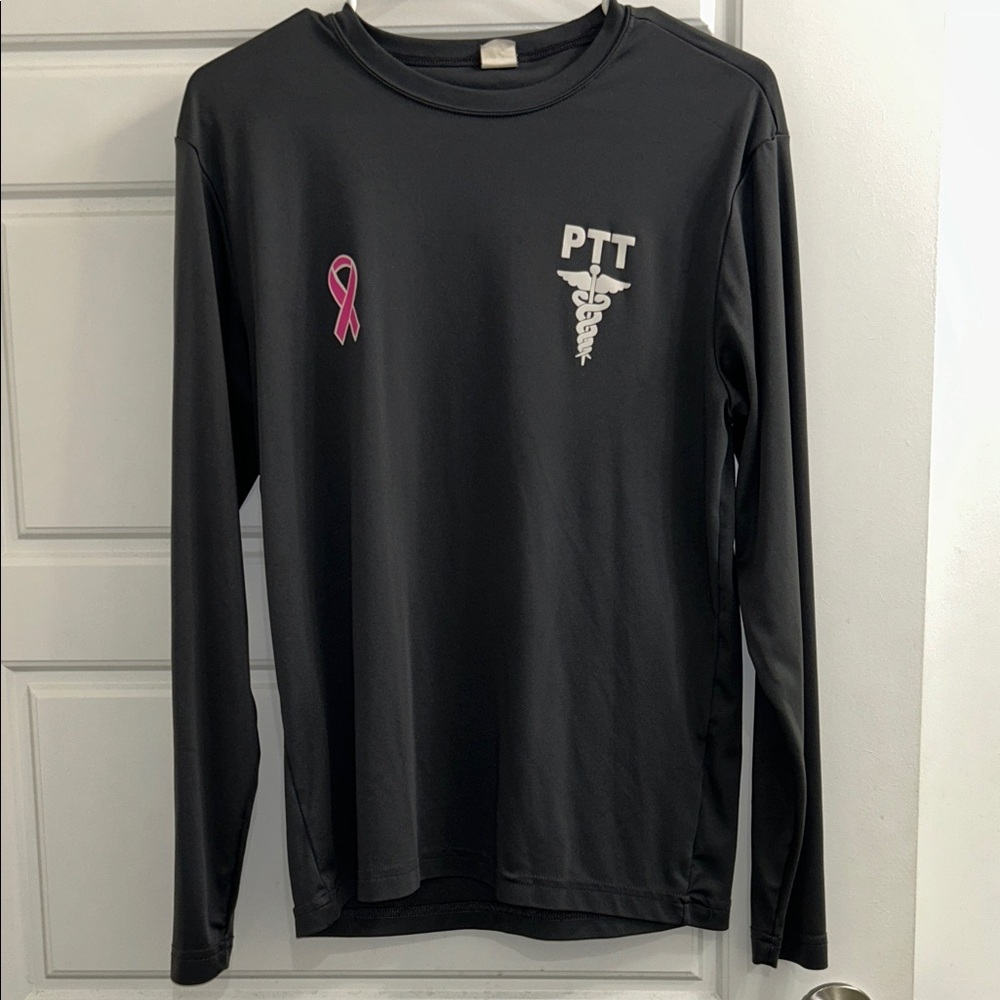 Charcoal CHCP PTT Long Sleeve Shirt with Pink Ribbon